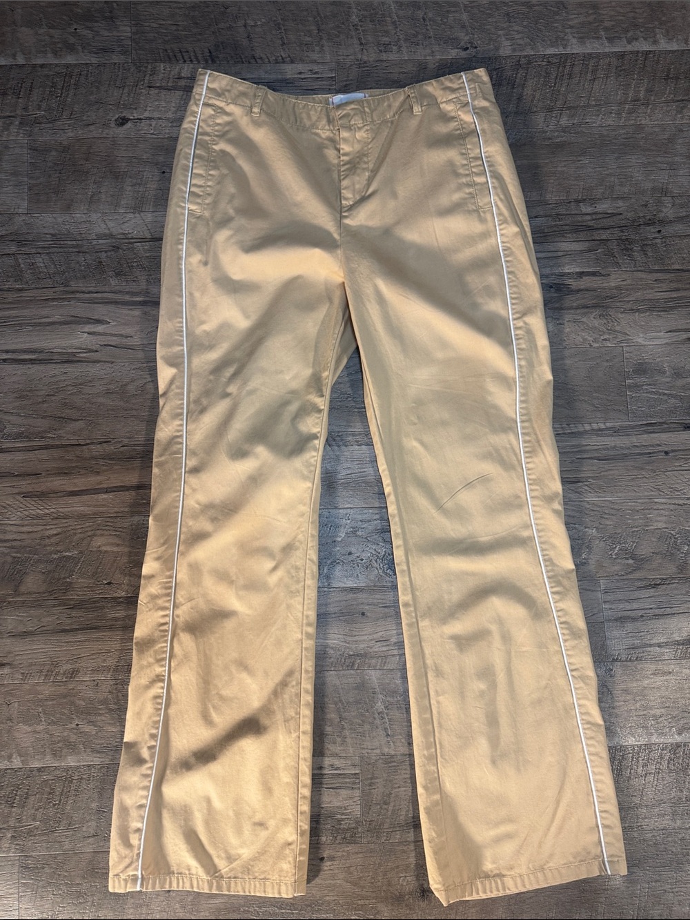 Urban Outfitters BDG Khaki Trousers with White Side Piping - Size 8